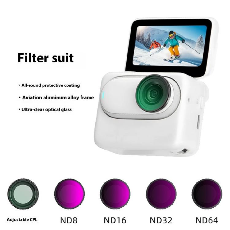 Camera Filters Kit With Rotating Gear Adjustment Anti Reflective Coating For GO3S Long Exposure Videos