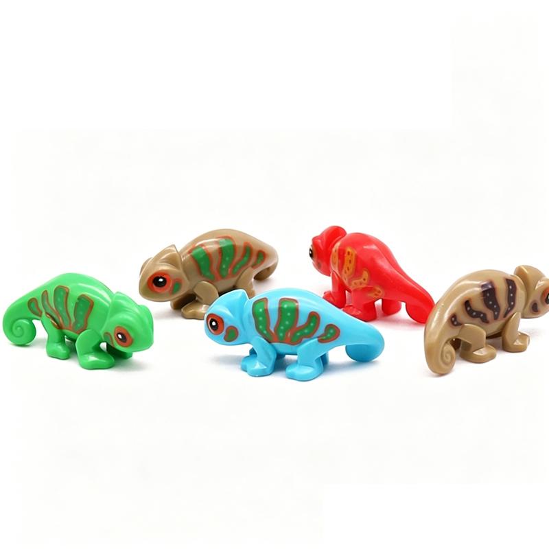 MOC Tier Szene Bausteine Katzen Hunde Schafe Schweine Hühner Adler Papageien Delfin Zoo Rahmen Zubehör DIY Spielzeug Steine T14