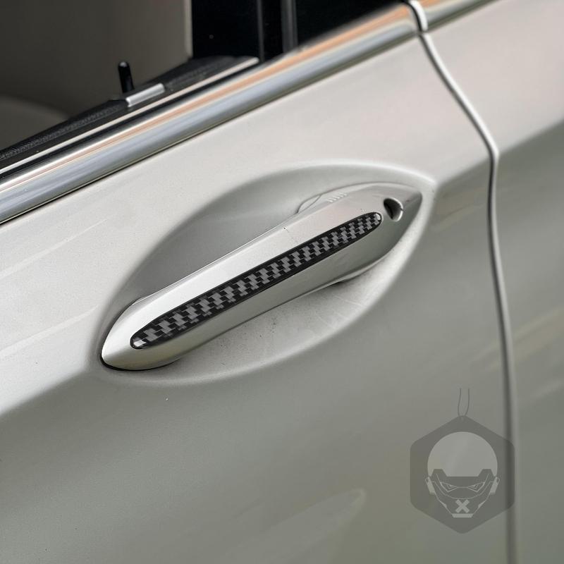 For BMW 7 Series F01 F02 2009-2014 Car Accessories Carbon Fiber Exterior Outer Door Handle Panel Strips Decoration Sticker