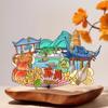 Nanjing and Suzhou Wooden Magnet: Cultural Travel Souvenir Decorative Sticker