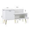 Shoe Cabinet with Storage Space, Padded Bench And Backrest, Shoe Shelf with Metal Handles And Solid Legs