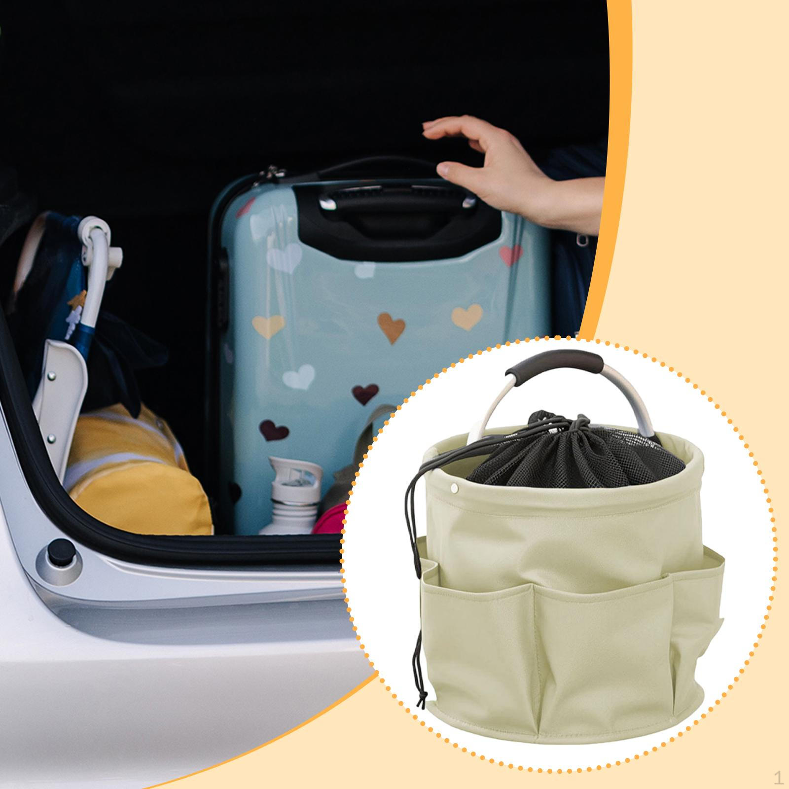 

Кошик для пікніка Сумка для садового інструменту Алюмінієва ручка Складна Універсальна Сумка Ринкова для Подорожей Apricot Gray