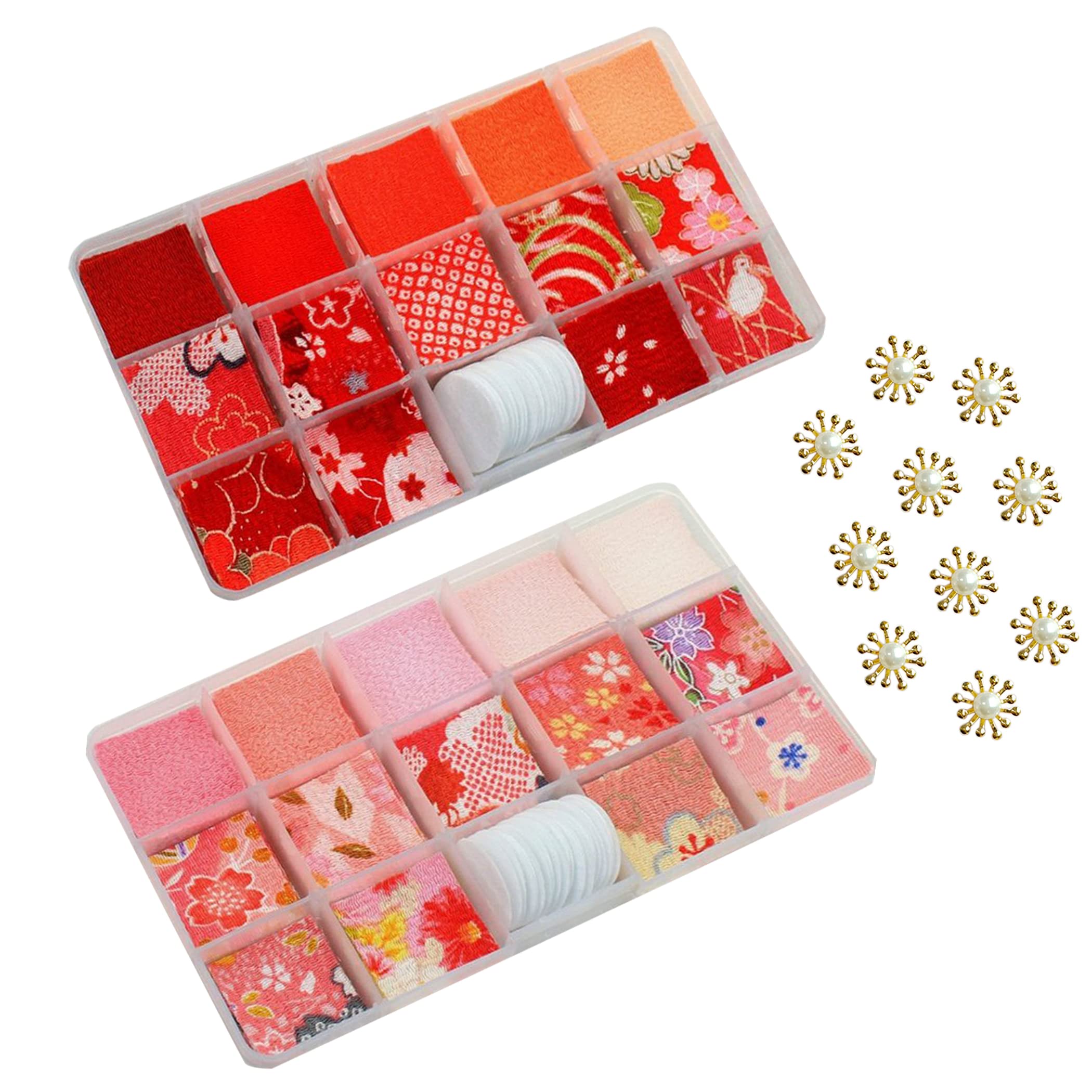 

HAMILO Канзаши Набор из 240 x Цумами-дзаику (Царапины) (Заколки для волос ручной работы) - (Красный Розовый)