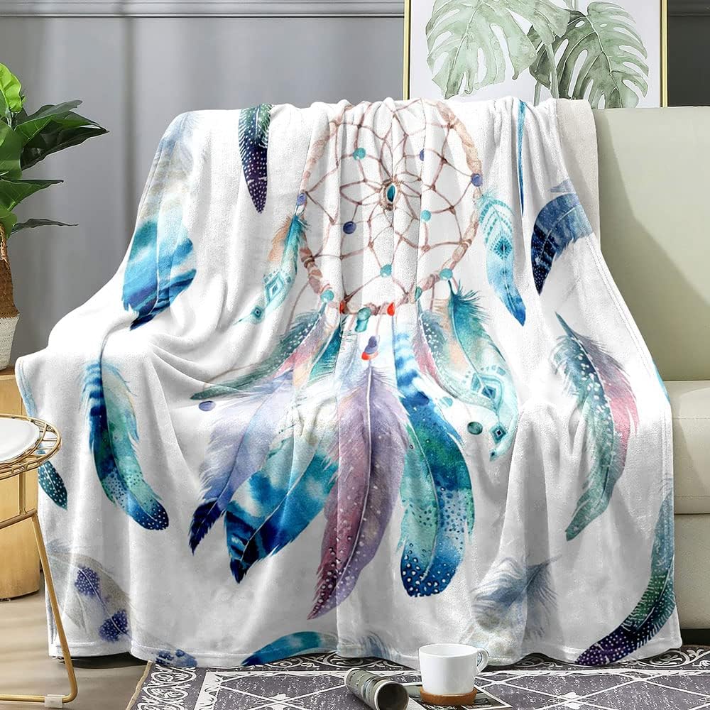 Colorful Dreamcatcher Bohemian Super Soft Fleece Throw Blanket Lightweight All Season Warm King Queen Size Blanket Lightweight