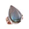 Natural Labradorite Gemstone 925 Solid Silver Jewelry Ring Two Tone S.9.5 u2Z45