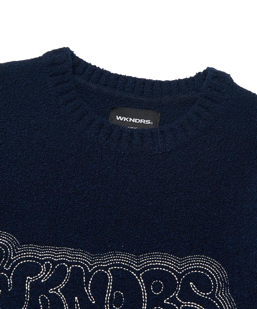 WKNDRS Logo Wool Knit Sweater (Navy)