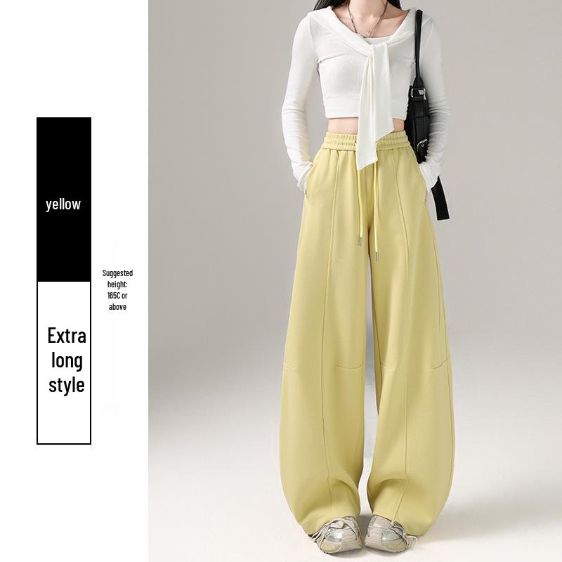 Spring 2026 Women's American-Style High-Waisted Curved Blade Sweatpants - Loose Fit, Wide-Leg, Casual Sports Trousers.