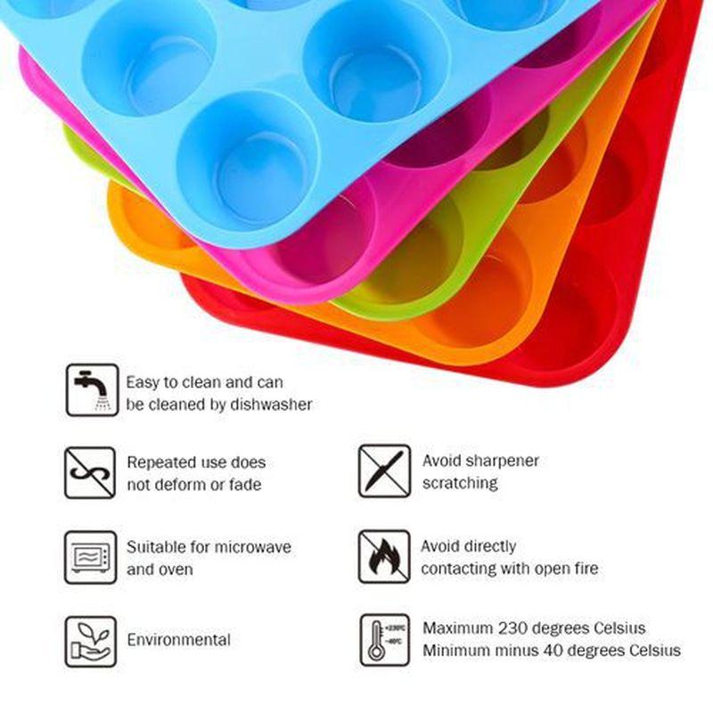 12 Loch Antihaft Kuchen Pudding Form Backwerkzeug Mini Muffin Silikon Runde Form DIY Cupcake Keks Fudge Backform