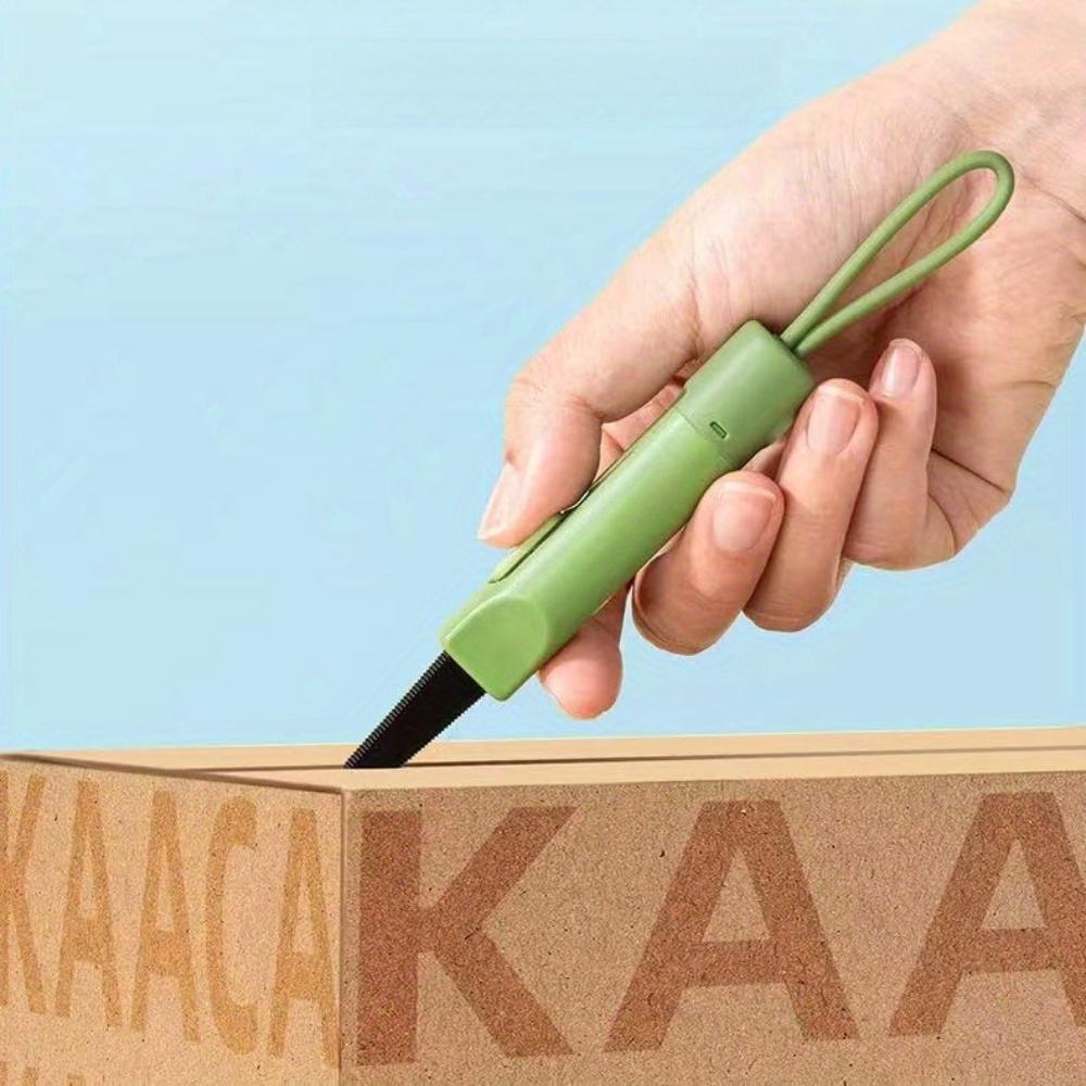 1pc Magnetic Letter Opener , Package Opener , Stainless Steel Serrated Blade, Portable Travel Design with Lanyard, Safe Non Damaging Tool for Cards