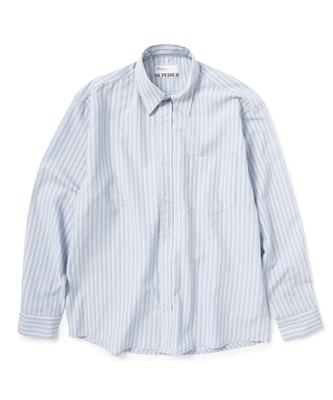 SUPERSUB Relaxed Fit Striped Shirt - Blue