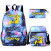 Backpack Teen Student School Bag Three-piece Pencil Case Crossbody Bag