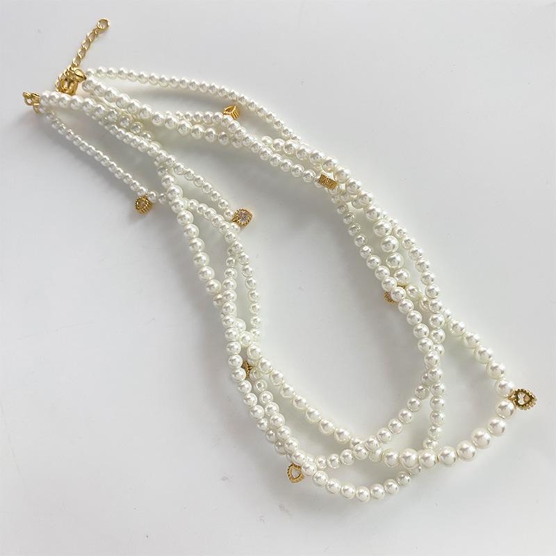 

Трехслойная плетеная подвеска в форме сердца с цирконом и жемчугом для женщин