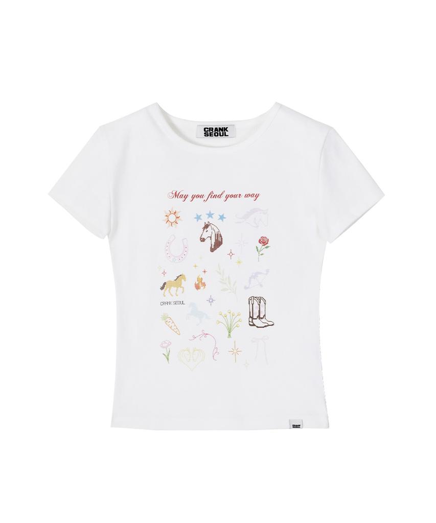CRANK Fire Horse Wish T-Shirt_White