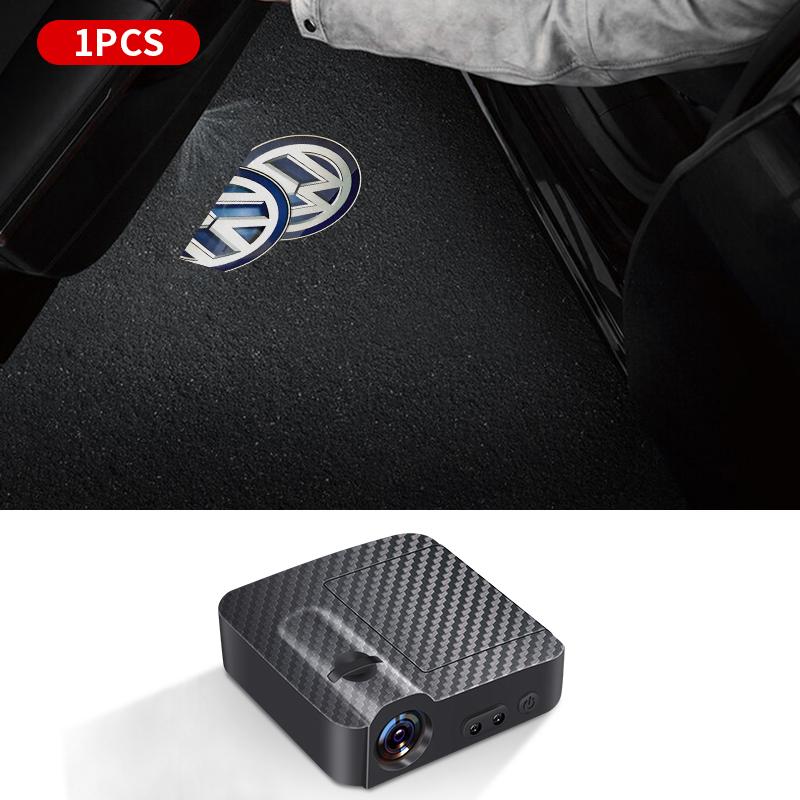 

2026 Hot For Volkswagen VW Car Stickers Car Logo LED Wireless Courtesy door projector Shadow Light Auto For Volkswagen VW Line M