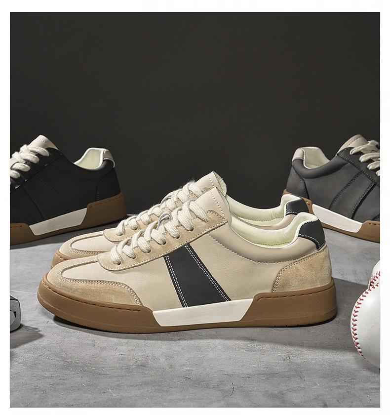 Men's Retro Leather Trainers: Versatile, Lightweight, Wear-Resistant Skate Loafers