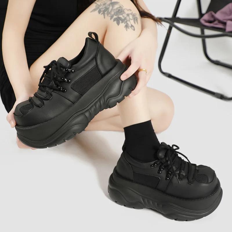 Fashion 2025 New Harajuku Ugly Cute Platform Versatile Big Head Niche Design Cake Derby Shoes Women
