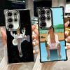 B-BoJack H-Horseman Funny Plating Phone Case For Samsung Galaxy S24 S25 FE S26 Edge S23 Ultra S22 S21 Plus S20 Anti-Fall Airabag