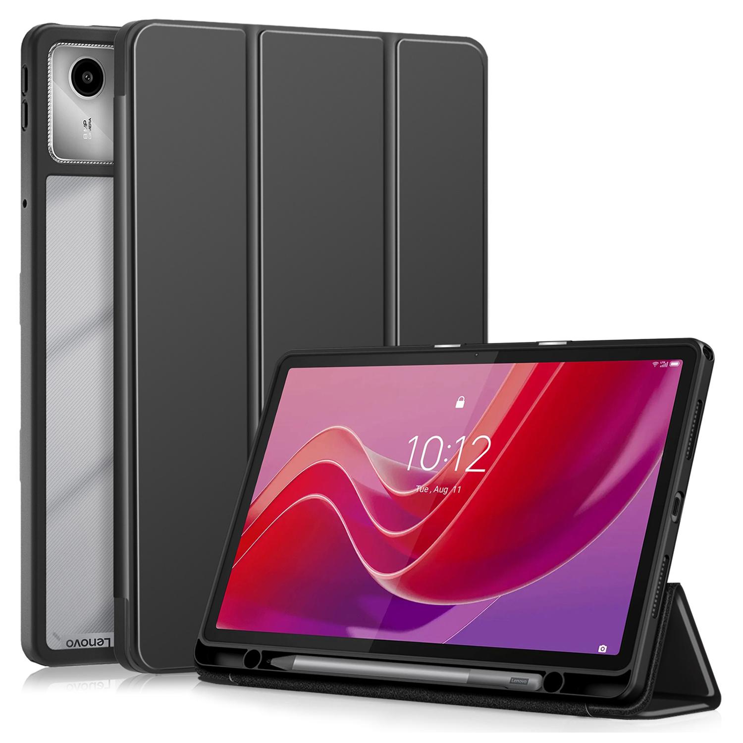 

Для Lenovo Tab M11/Xiaoxin Pad 11 2024 330 Чохол з покриттям Soft-Touch, трискладна підставка, розумна обкладинка для планшета Black