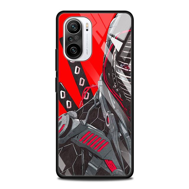 Pouzdro z tvrzeného skla pro Xiaomi Redmi Note 10 Pro Max 9 9s 7 8t 8 K40 K30 Pro Plus 9t 9c 8a 9a Phone Shell Japanese Samurai Art