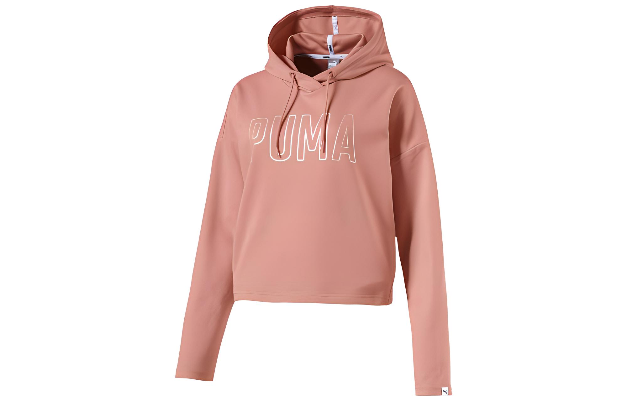 PUMA Sweatshirts Women s Pink Hooded Moderate Regular 852166-31 L