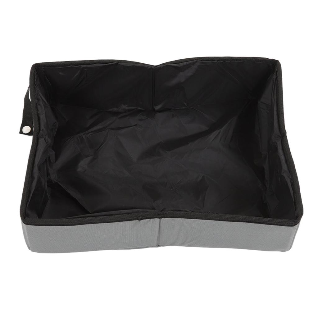 Collapsible Cat Litter Box Cloth Waterproof Outdoor Portable Cat Litter Box for Travel S Grey