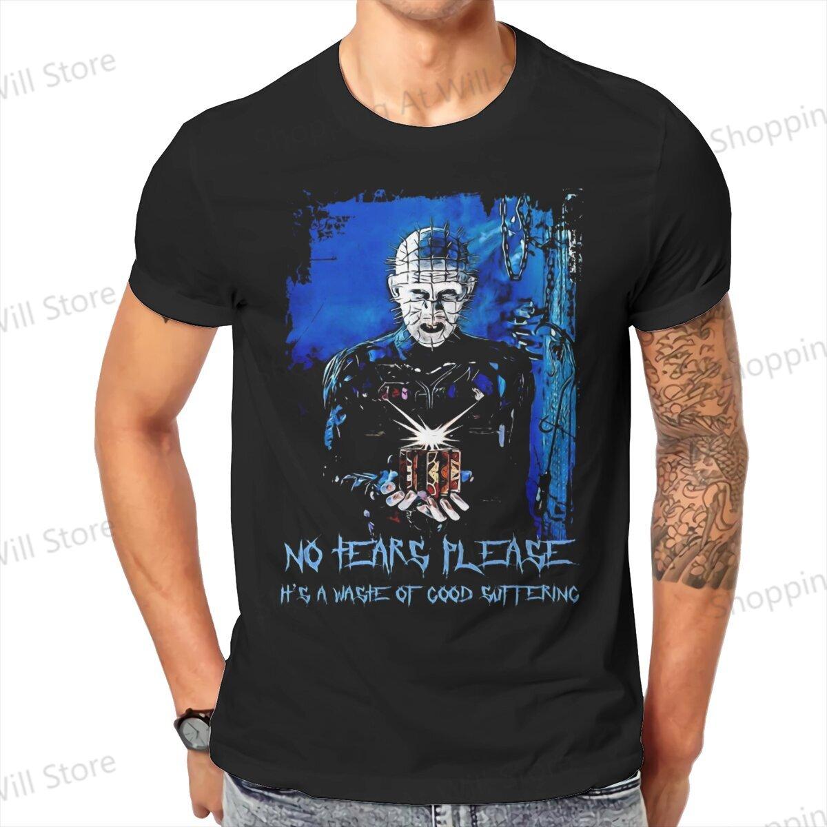 

Tops 100% Cotton Leisure Sports Pinhead Men s and women s T-shirts Hellraiser Horror Movie O neck short sleeved Tshirt - Men... S разноцветный