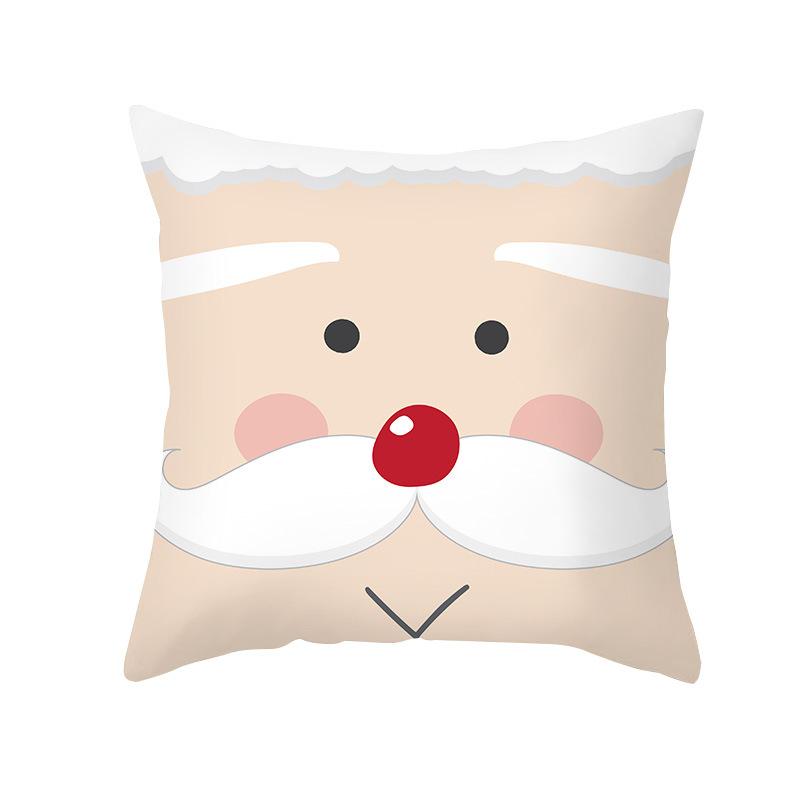 Christmas Pillow Case Wish Cartoon Print Peach Skin Christmas Pillow Home Sofa Cushion