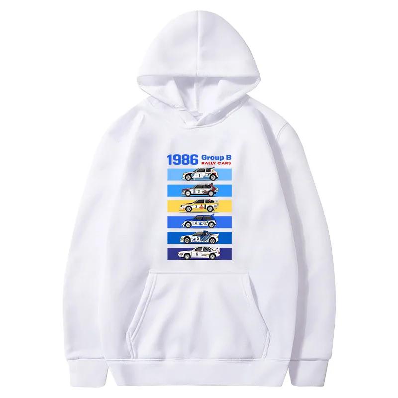 New Men's Hoody 1986 Group B RALLY CARS Print Hoodie Hot Sale Men Women Vintage Casual Sweatshirt Unisex Long Sleeve Pullovers