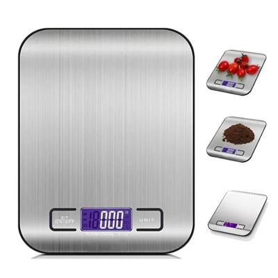 Neue 5kg/1g Tragbare Küchenwaage Kaffee Elektronische Waage Edelstahloberfläche LCD Hintergrundbeleuchtung Küchen Lebensmittelwaage Wiegewerkzeug