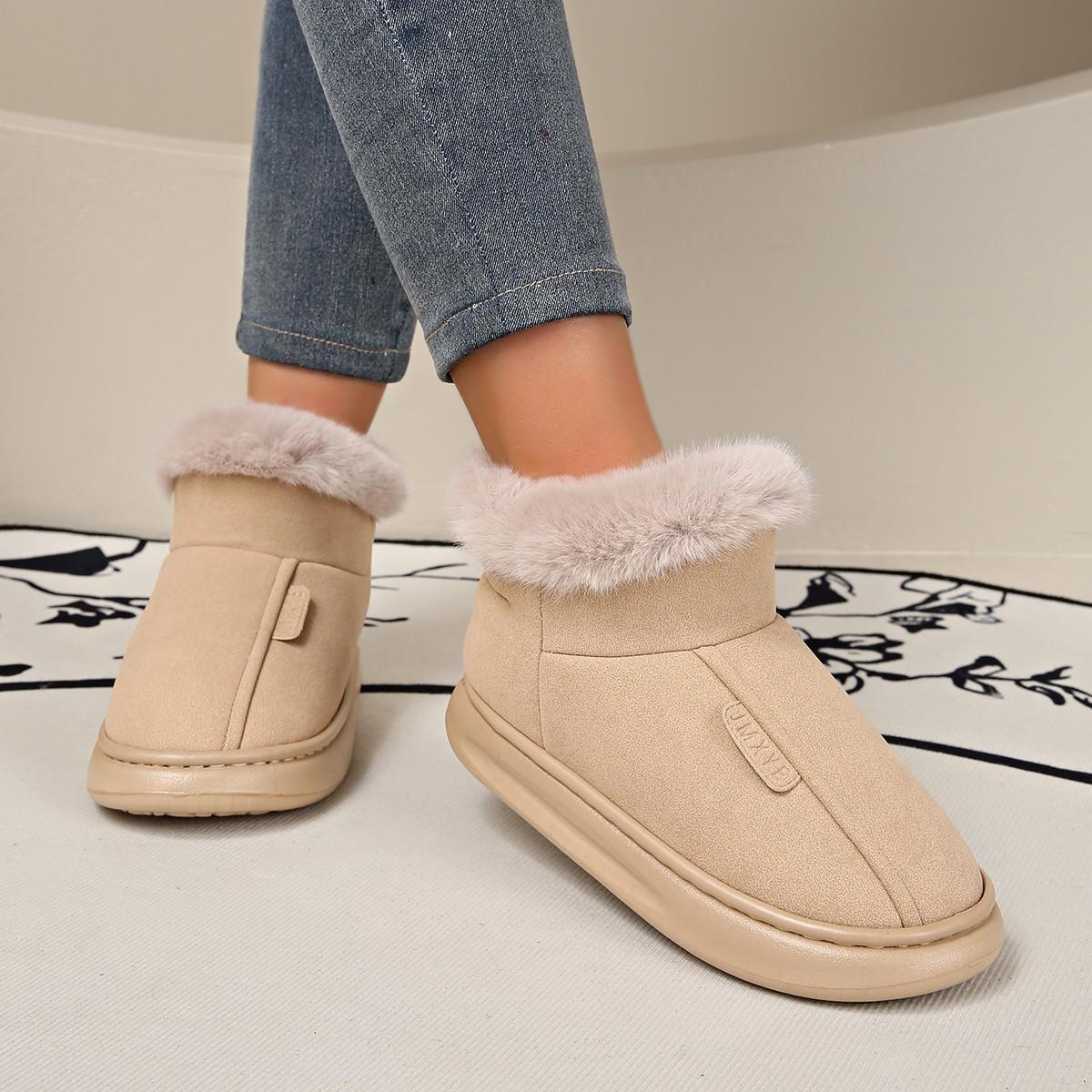 

Женские зимние ботинки осень и зима новые толстоподошвенные верхняя одежда мех интегрированные короткие ботинки утолщенные хлопковые туфли на одной педали женские 38-39 хаки