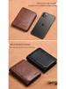Men's Cross-Border Slim Tri-Fold Leather Wallet with ID and Card Holder