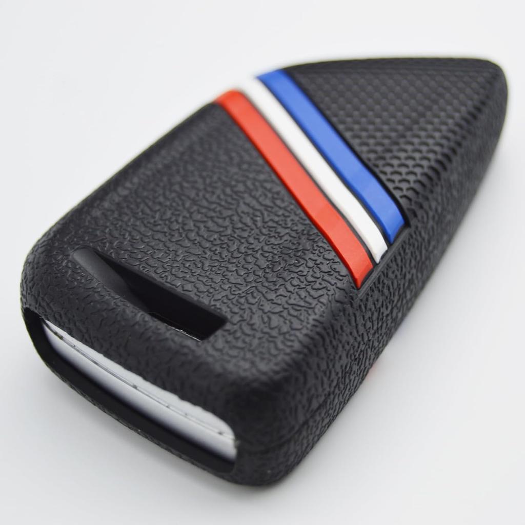Striped Silicone Remote Key Fob Case Cover for BMW 1 2 3 4 5 6 7 M Series X1 X2 X3 X3M X4 X4M X5 X6 M8 M7 M6 M5 M4 M3 M2 M1 M240i 330i 340i 430i 340i