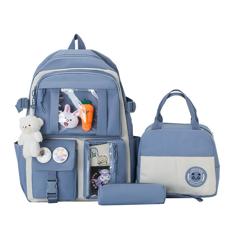 Fashionable Versatile Backpack Set For School And Outdoor Leisure In Multiple Colors