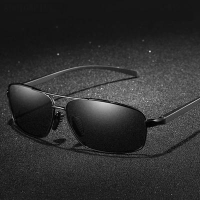 Classic Retro Mens Polarized Sunglasses Men Rectangle  Fishing Sun Glasses Aluminum Frame Sunglasses Men UV400