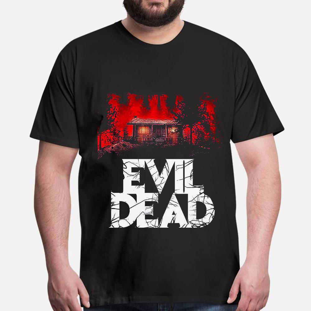 80s Horror Movie The Evil Dead Short Sleeve Crewneck T-Shirt for Halloween 0623 Zombie Night Gr