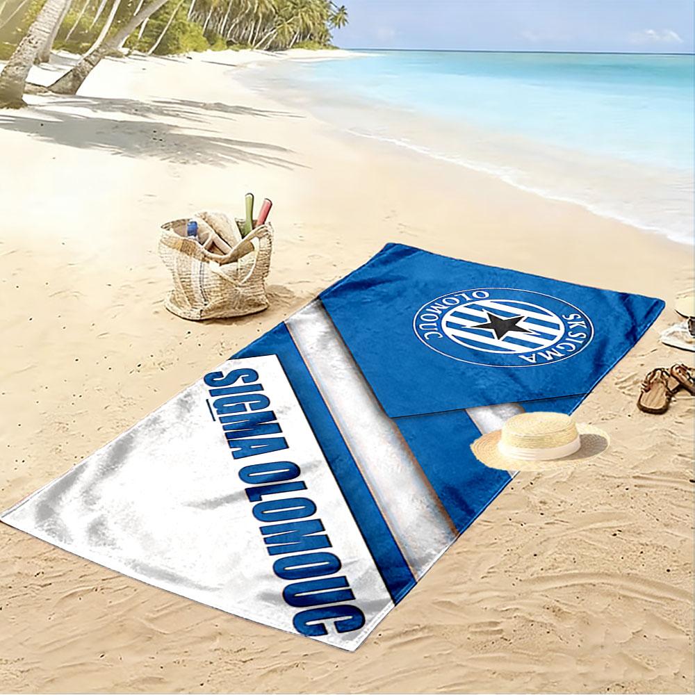 Beach Towel with Sigma Olomouc Czech Club Crest, Quick Dry Lightweight, Ultra Soft Absorbent, for Vacation Pool Gift
