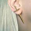 Gothic Kinitial Punk Sword  Piercing Earrings for Women&Men Goth Pattern Ear Jacket Dagger Stud Earring Jewelry