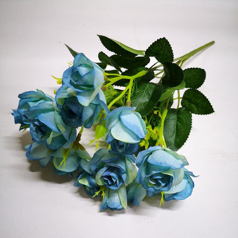European & Korean Style Artificial Rose Bouquet - 15 Small Roses for Home Decor and Weddings