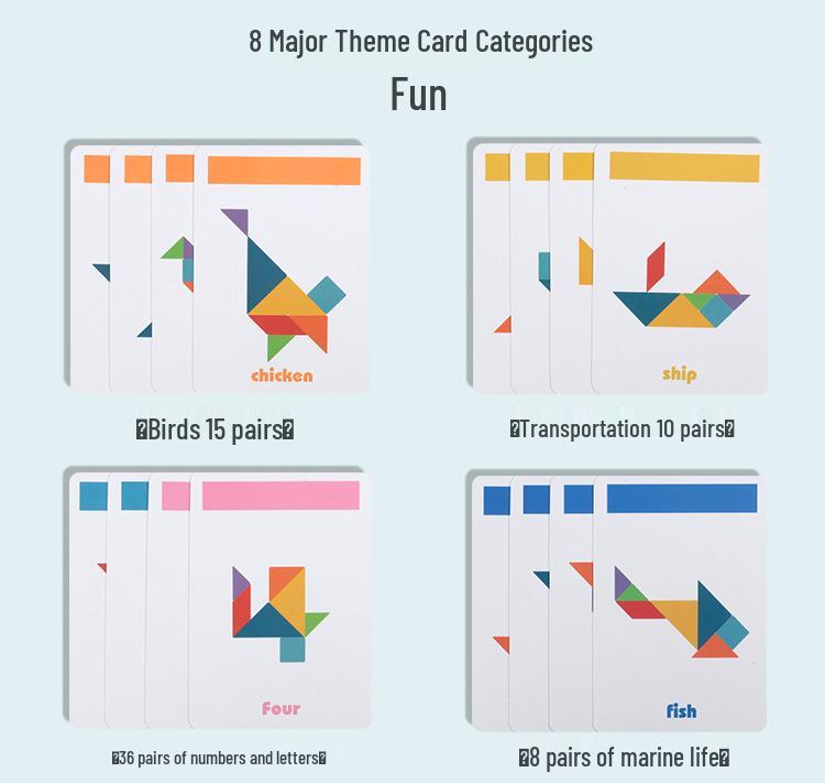 Colorful Tin Box Tangram: 4-Piece Early Education T-Puzzle Toy for Kids