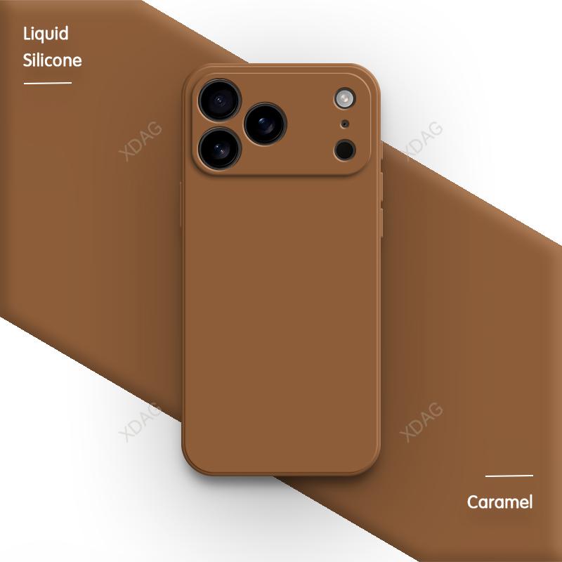 Liquid Silicone Original Phone Case for iPhone 17 Pro Max Air 17Pro 17Max 5G Straight Edge Lens Protection Soft Basic Back Cover