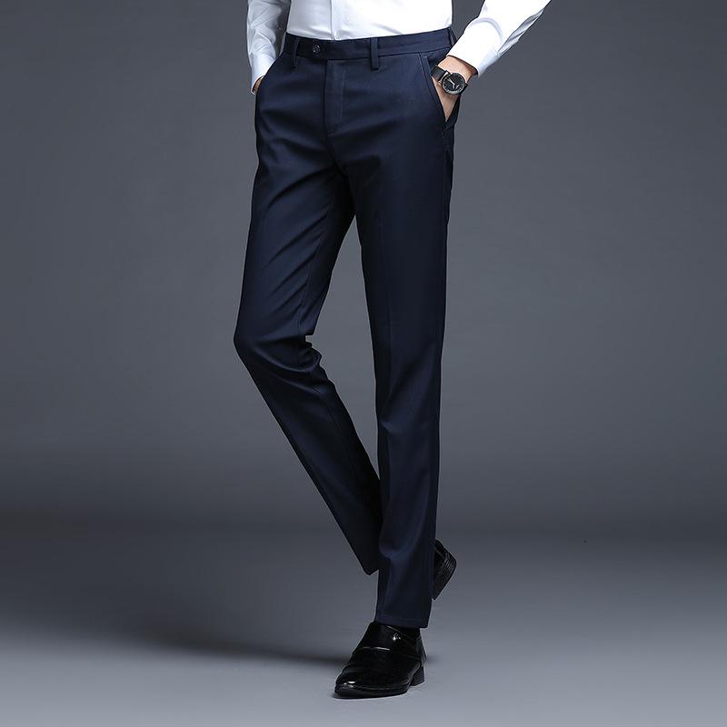 Pánské 2024 Klasické Čtyřsezónní Kalhoty s Rovnou Nohavicí - Business Casual & Profesionální Styl.