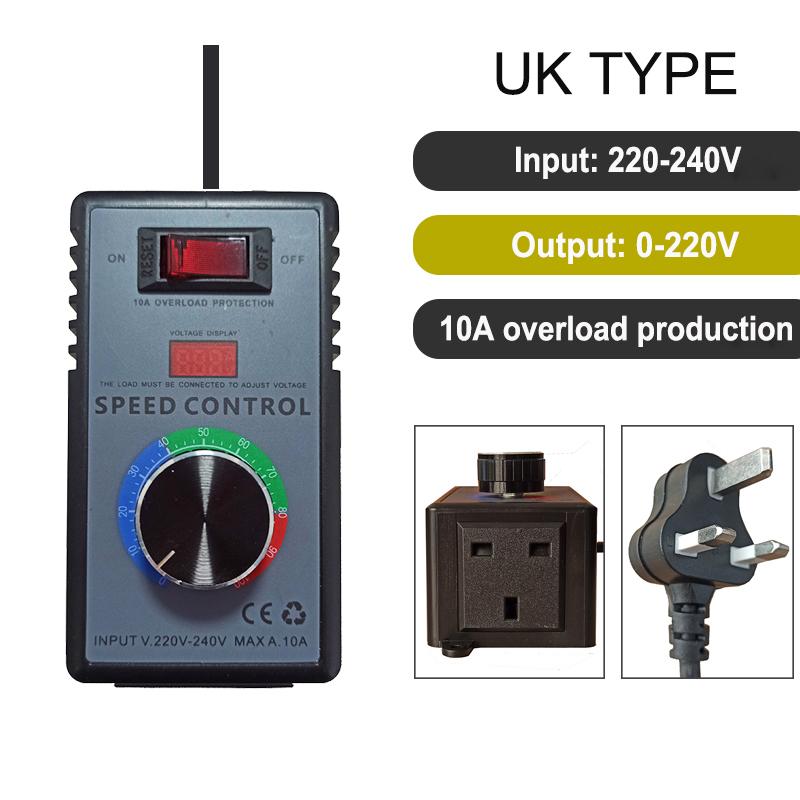 Electronic Voltage Regulator 110V or 220V AC Motor Speed Controller LED Temperature and Light Regulation US EUR UK AUS Plug