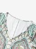 Böhmisches Langarm-A-Linien-Kleid mit V-Ausschnitt und kurzen Ärmeln
