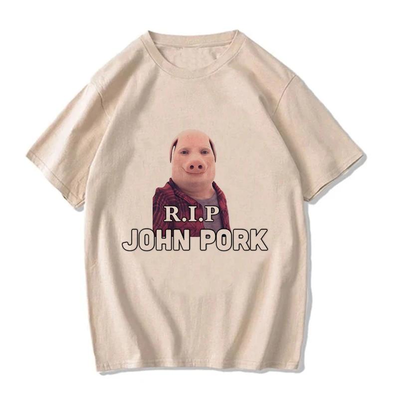 Women Funny Pig Tops Tshirt John Pork Is Calling Answer Call Phone Y2k Tee Shirt Gothic Hip Hop T-shirt Streetwear Clothes