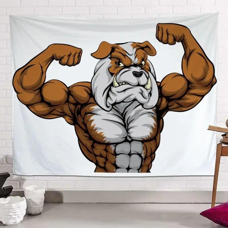 Свирепые животные акула-носорог собака гобелен мачо фон ткань фитнес гостиная спальня — фото 19