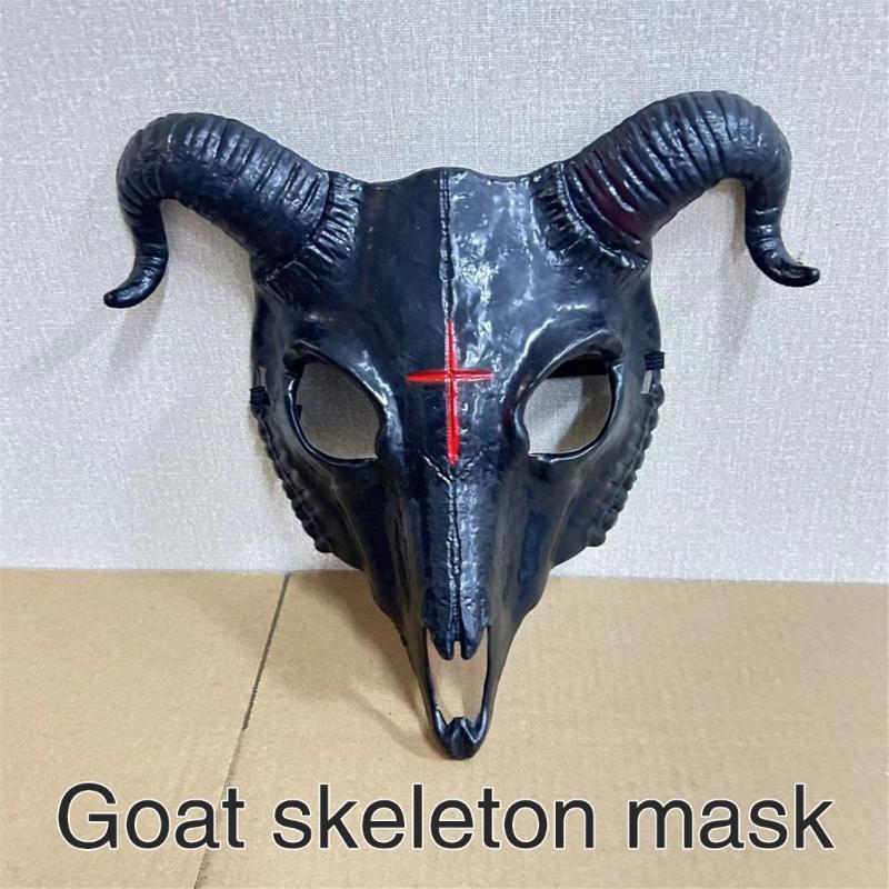 Goat Skeleton Mask for Women Man Carnivals, Halloween Party, Halloween Goat Cosplay Mask, Goat Head Skeleton Mask