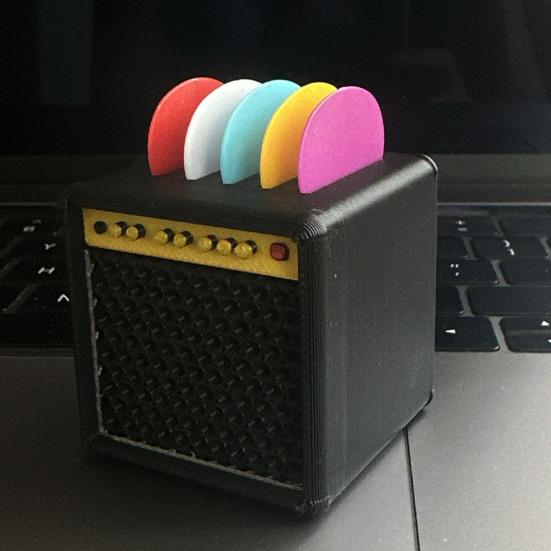 Guitar Picks Holder Box Amplifier Speaker Style Guitar Pick Display Holder 3D Printed Guitar Pick Storage Box for Guitar Bass Ukulele Players