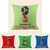 Soccer Fans World Cup 32 Teams Cotton Pillowcase With Emblem For Home Bar Lounge