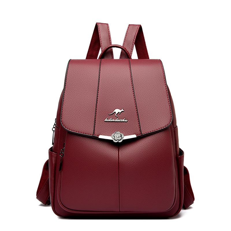Schoolbag Casual Backpack Women's 1011 New Versatile Large-capacity Atmospheric Soft Leather Women's Backpack Outdoor Travel Bag