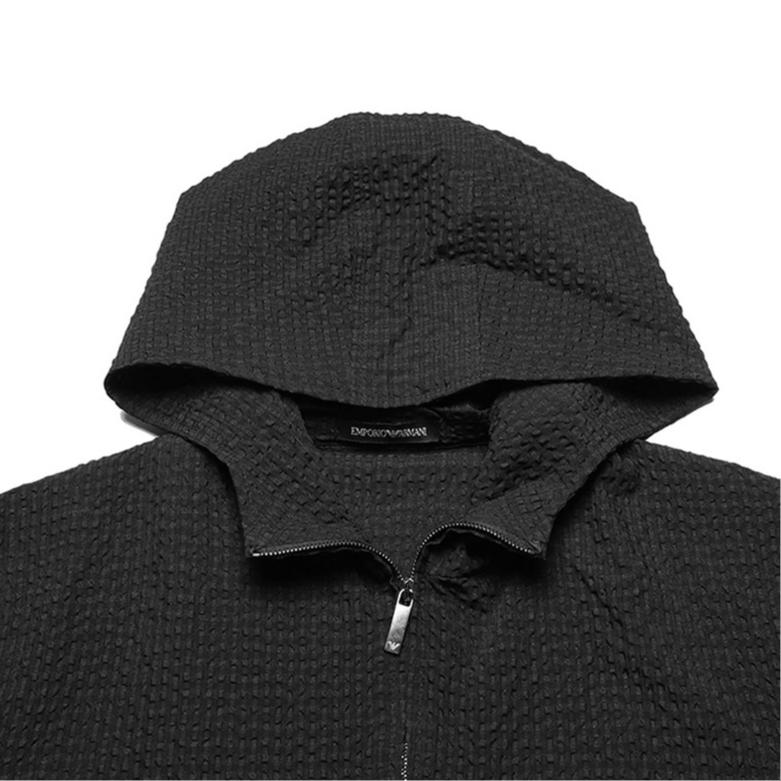 Emporio Armani Jackets Men's Black Hooded Moderate Straight Fit B1R410-B1306-999